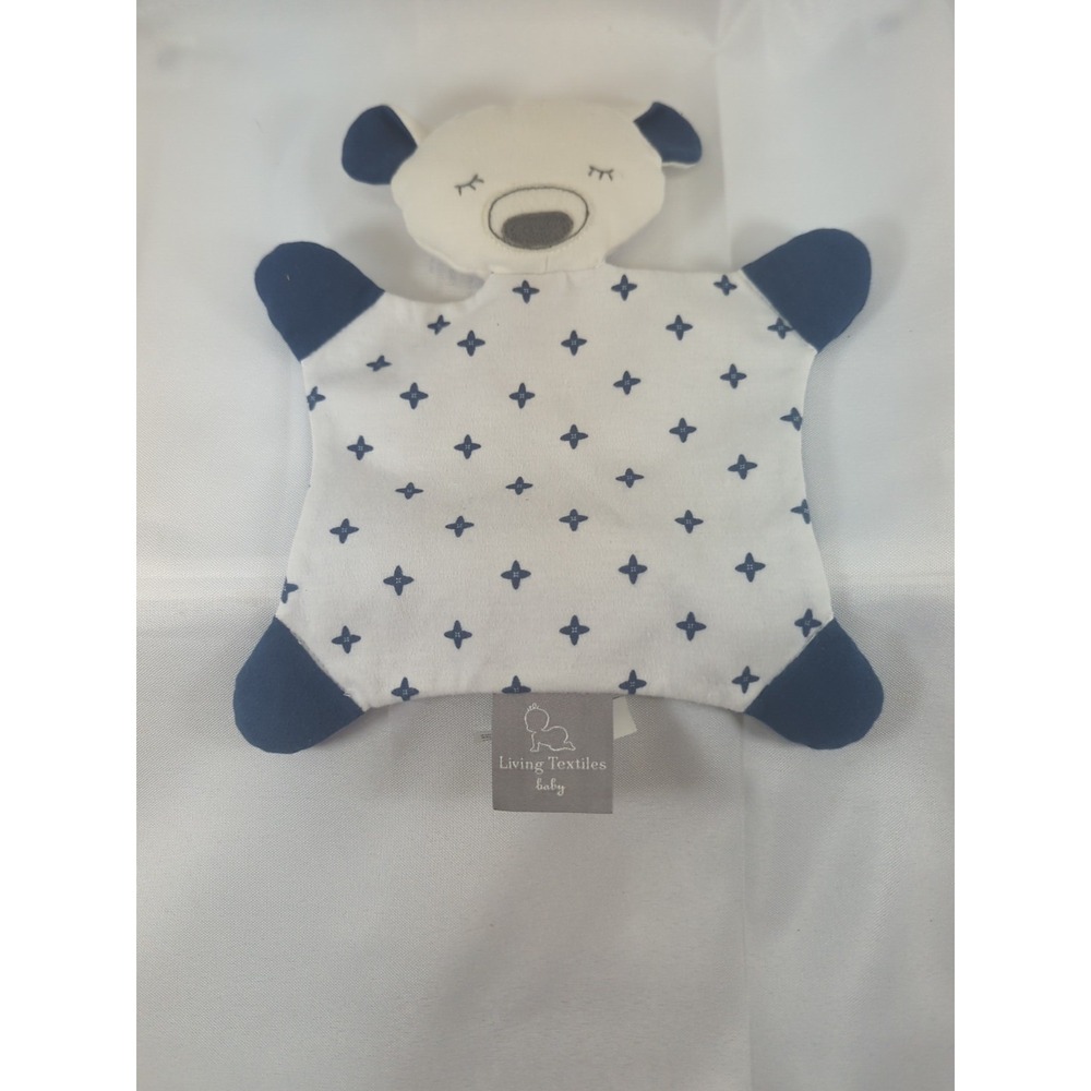 Living Textiles Baby Bear Lovey Security Blanket Plush Blue Stars 2015 EUC